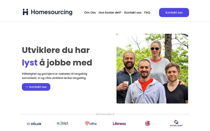 Snimka zaslona za homesourcing.no