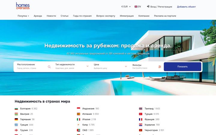Skärmbild av homesoverseas.ru