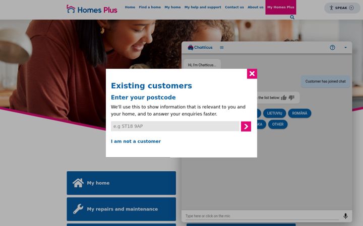 Screenshot of homesplus.co.uk