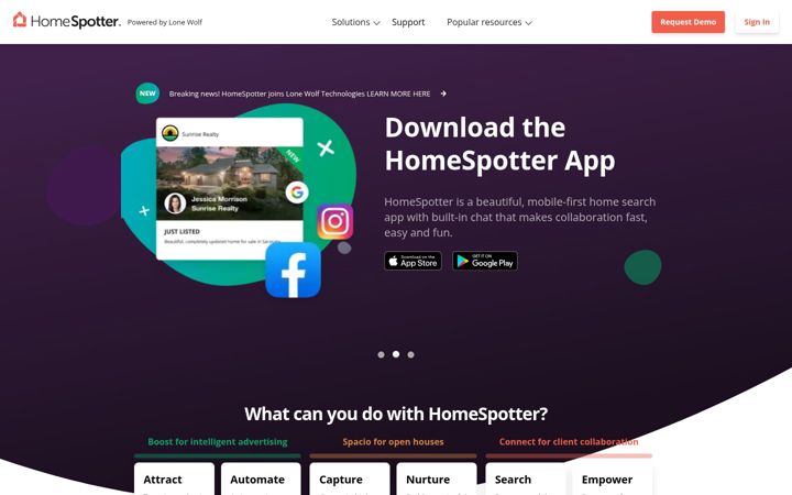 Screenshot of homespotter.com