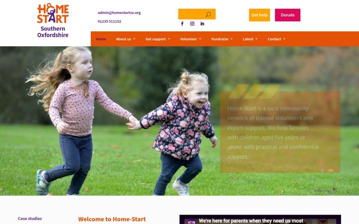 Screenshot of homestart-southernoxfordshire.org.uk