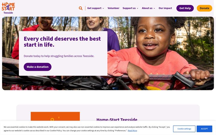 Screenshot of homestart-teesside.org.uk