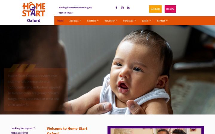 Screenshot of homestartoxford.org.uk