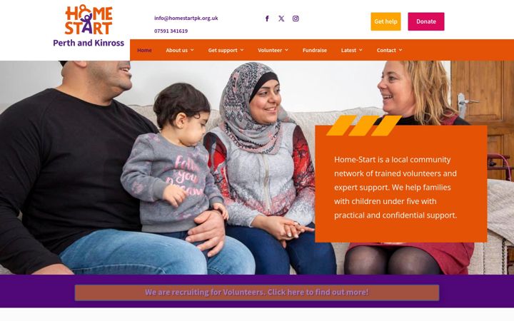 Screenshot of homestartperthandkinross.org.uk