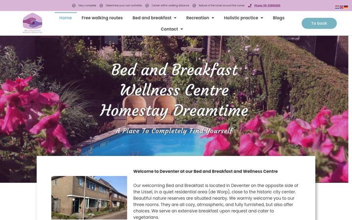 Screenshot of homestaydreamtime.nl
