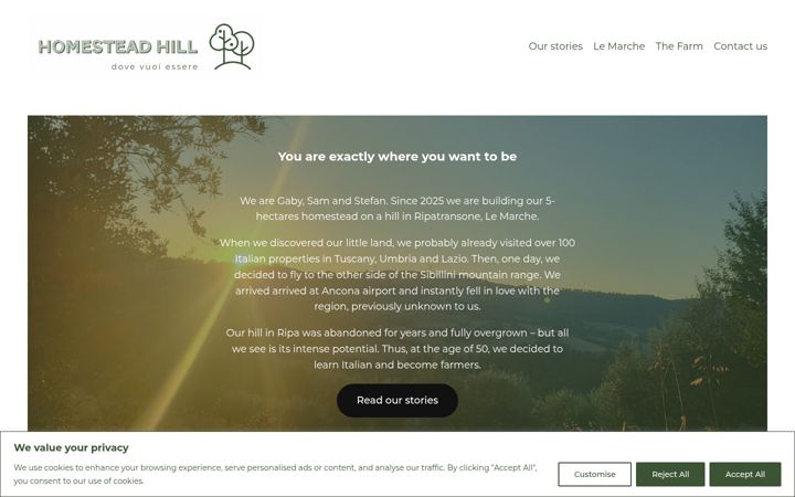 Screenshot of homesteadhill.eu