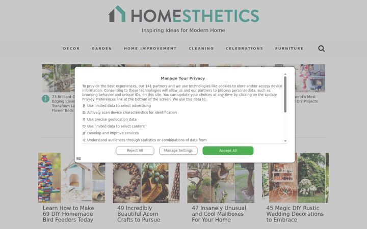 Screenshot of homesthetics.net