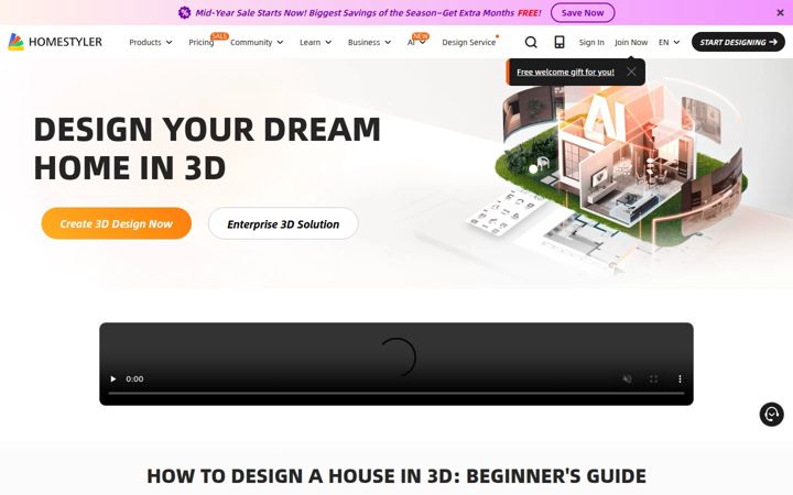 Ekrano kopija homestyler.com