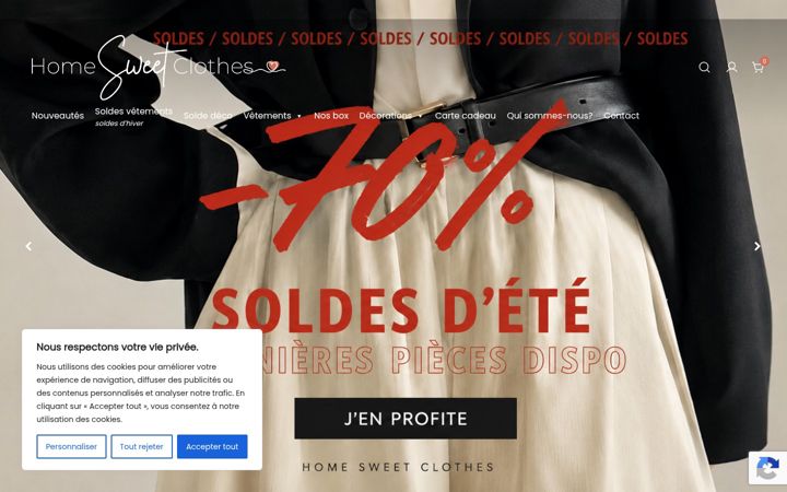 Screenshot of homesweetclothes.com