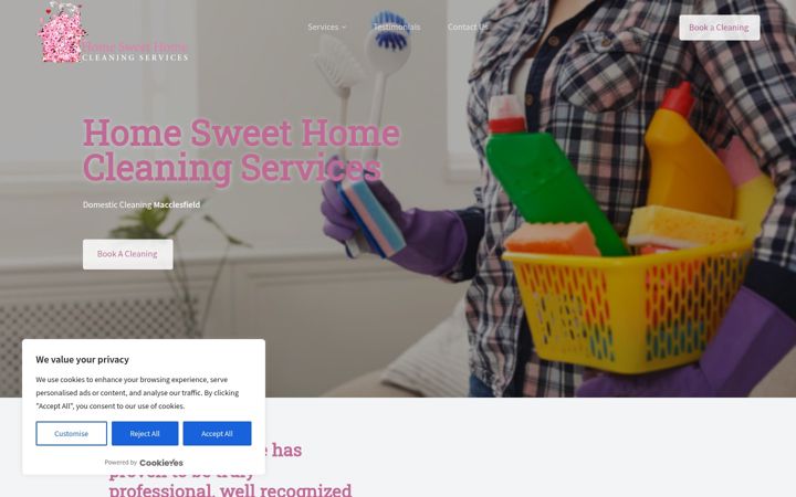 Screenshot of homesweethome-cheshire.co.uk