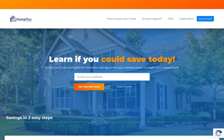 Screenshot of hometaxsavings.com