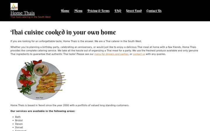 Screenshot of homethais.co.uk