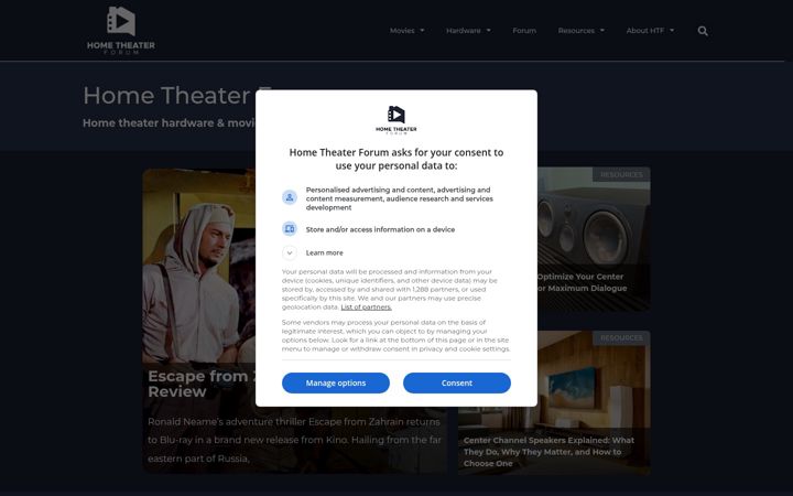 Screenshot of hometheaterforum.com