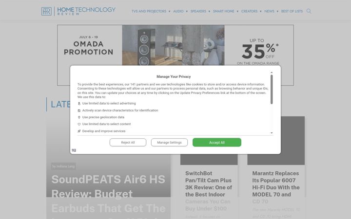 Screenshot of hometheaterreview.com