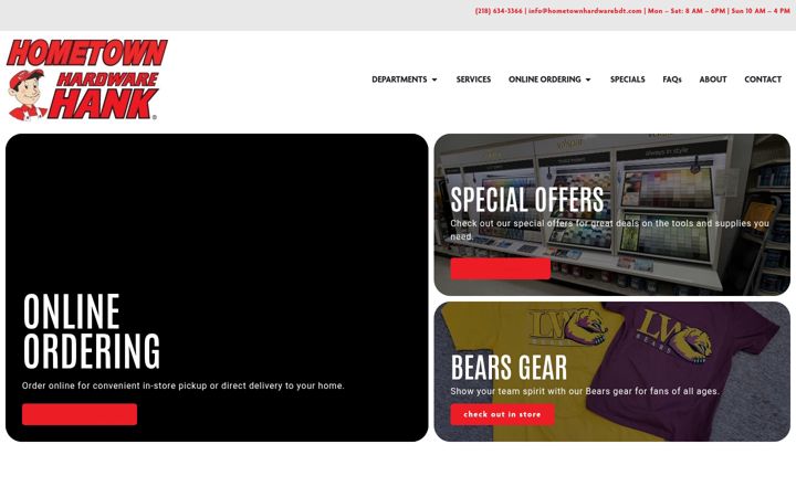 Screenshot of hometownhardwarebdt.com