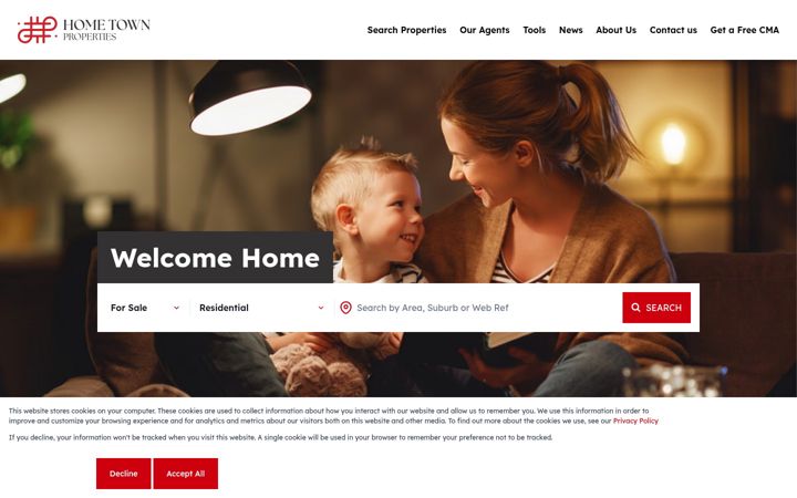 Screenshot of hometownproperties.co.za