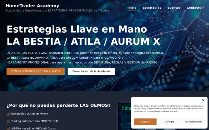 Screenshot of hometraderacademy.com