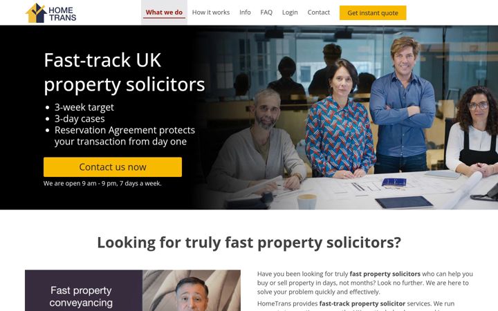 Screenshot of hometrans.uk