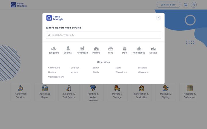 Screenshot of hometriangle.com