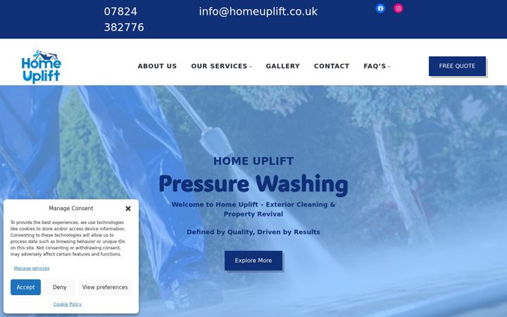 Screenshot of homeuplift.co.uk