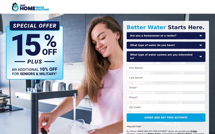 Screenshot of homewateroffers.com