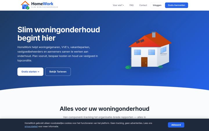 Screenshot of homework.nl