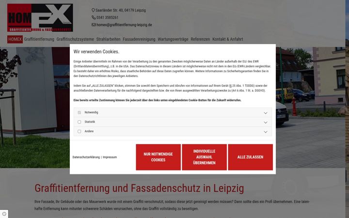 Screenshot of homex-leipzig.de