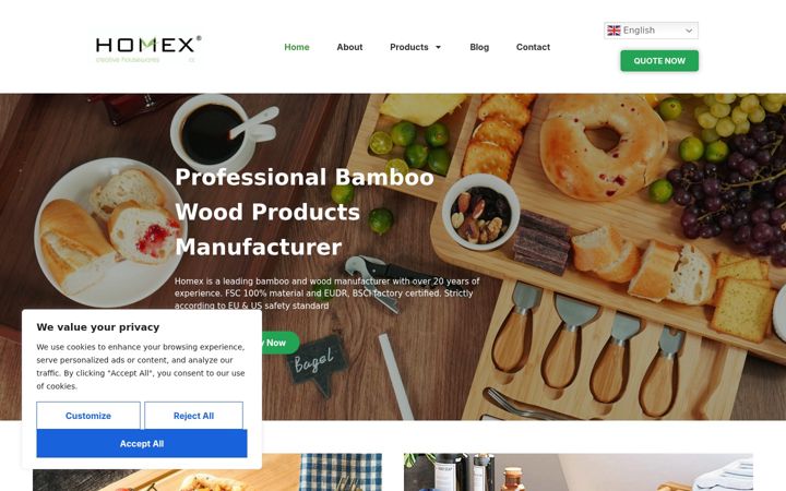 Screenshot of homexbamboo.com