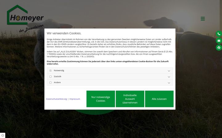 Screenshot of homeyer-dienstleistungen.de