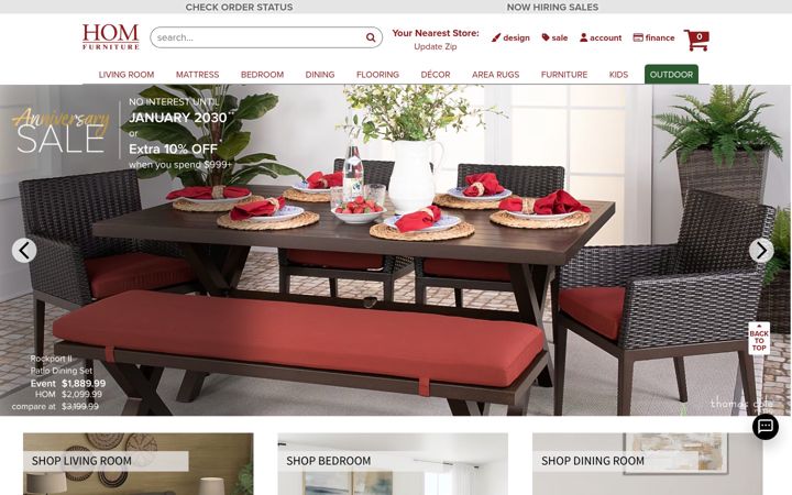 Screenshot of homfurniture.com