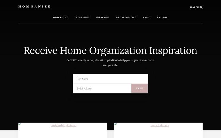 Screenshot of homganize.com