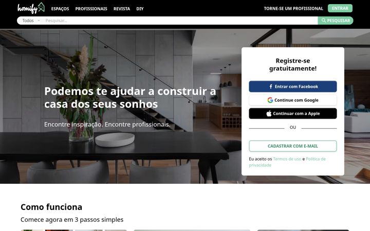 Screenshot of homify.com.br