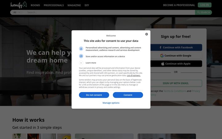 Screenshot of homify.in