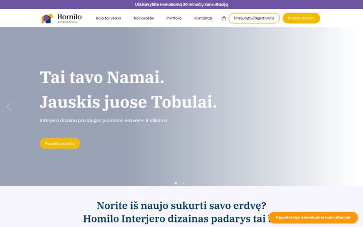 Posnetek zaslona homilo.lt