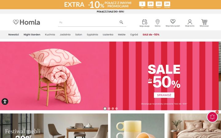 Screenshot of homla.com.pl