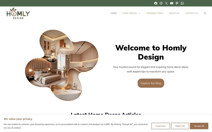Screenshot of homlydesign.com