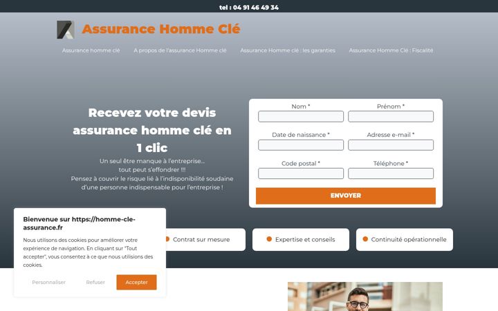 Screenshot of homme-cle-assurance.fr
