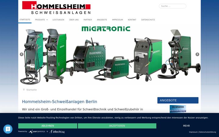 Screenshot of hommelsheim-schweissanlagen.de
