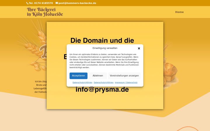 Screenshot of hommers-backecke.de