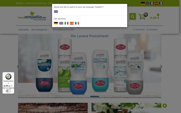 Screenshot of homoempatia.eu