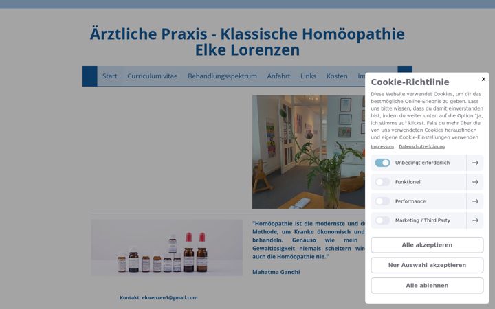 Screenshot of homoeopathie-lorenzen.de