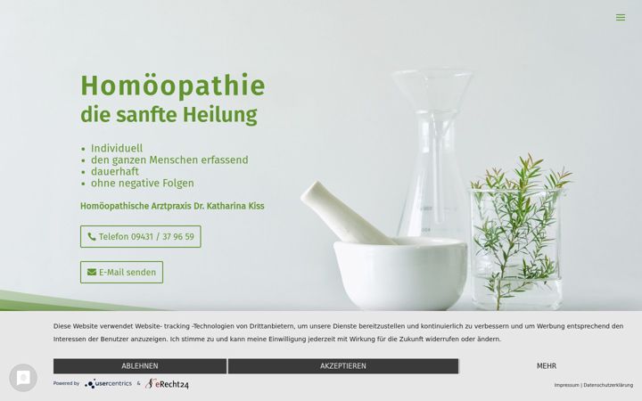 Screenshot of homoeopathie-schwandorf.de