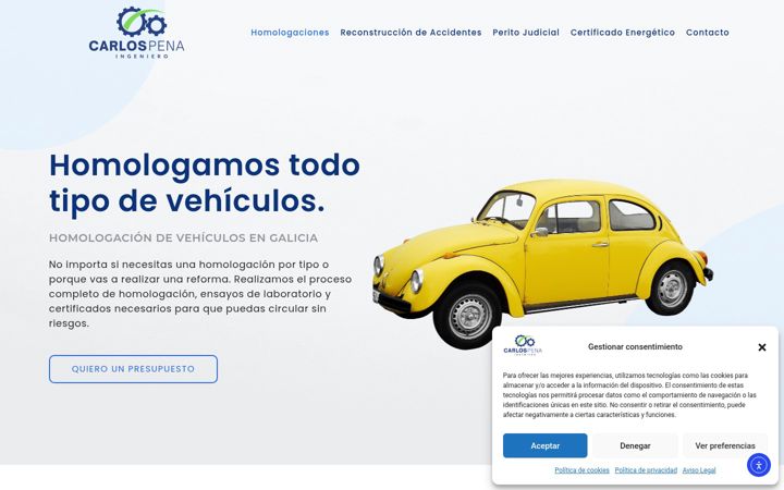 Screenshot of homologacionesvehiculosgalicia.com