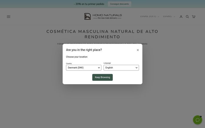 Screenshot of homonaturals.com