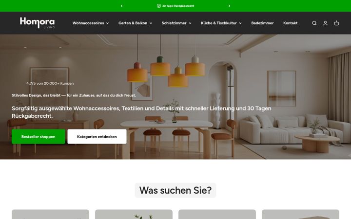 Screenshot of homora.de