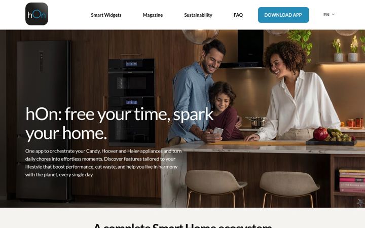 Screenshot of hon-smarthome.com