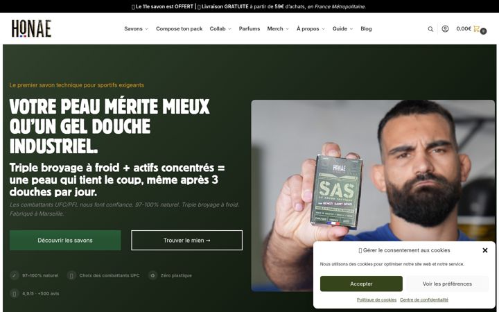 Screenshot of honae.fr