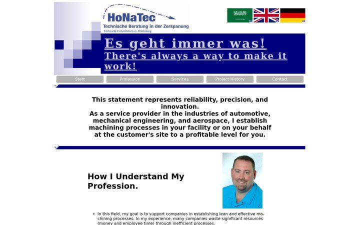 Screenshot of honatec.tech