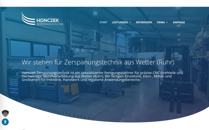 Screenshot of honczek-zerspanungstechnik.de