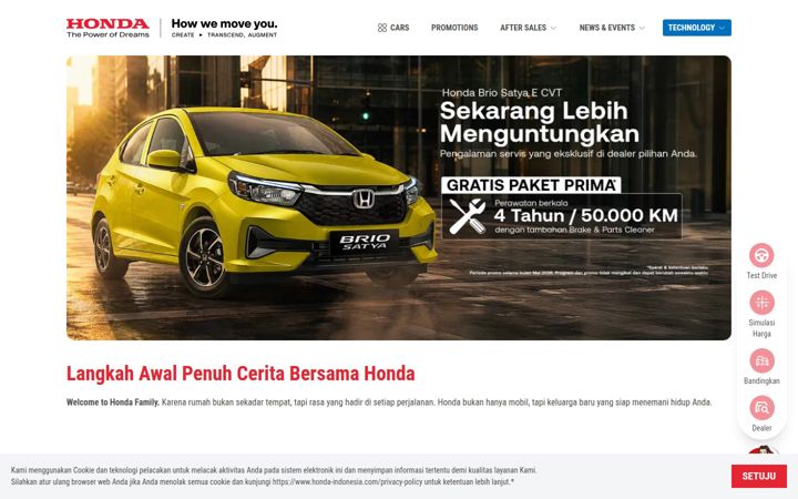 Screenshot of honda-indonesia.com